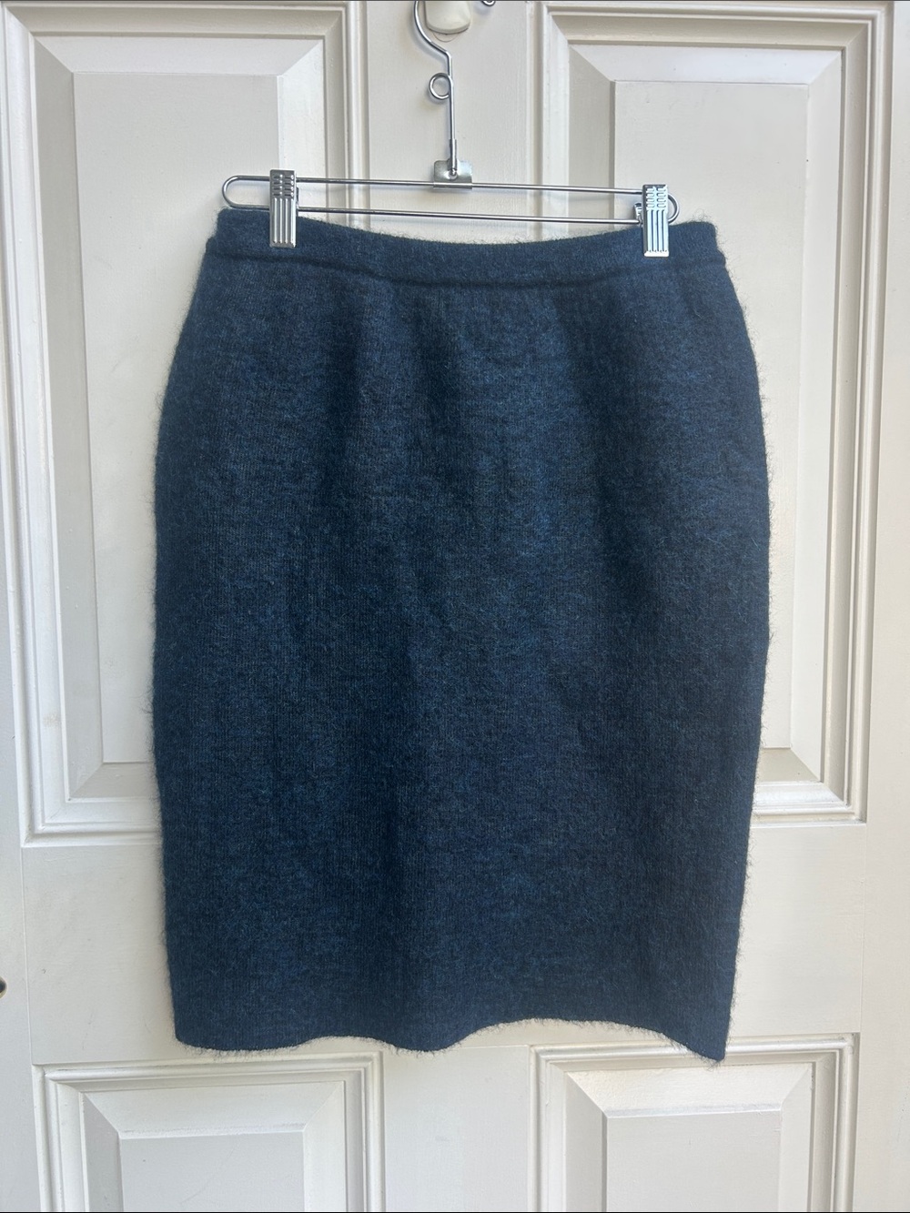 Alexander Wang Mohair Stretch Pencil Skirt in Navy